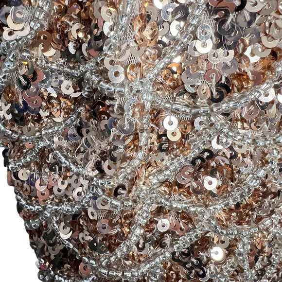 Mac Duggal Short Beaded Cocktail Dress 5543 Light Copper Size 10 NEW - Picture 15 of 16